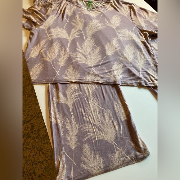 Honey Dew Intimates Lavender Palms Print Pajama Loungewear Set Size X-Large - Picture 2 of 7